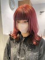 アジールヘア 池袋東口店(agir hair) 逆インナーカラーピンクベージュ池袋　池袋東口