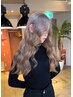 ハイブリーチ + ケアカラー +カット + 髪質改善TOKIOトリートメント ￥27000