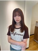 顔周りレイヤーカット×オレンジブラウン