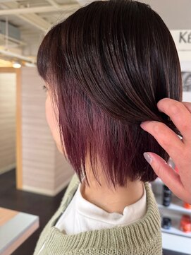 キャパジャストヘアー(CAPA just hair) ボブインナーカラーピンクチェリーレッド