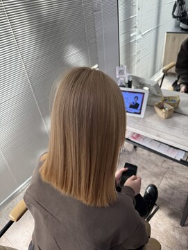 アジールヘア 所沢プロペ通り店(agir hair) ミルクティーベージュフェミニンロング似合わせカット所沢韓国