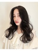 ダークグレージュカラー 抜け感ロング