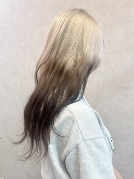 ロンド レア 天神大名店(Lond Le’a) ミディアムヘアデザインカラーフェイスフレーミング暗めカラー