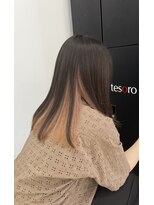 ヘアー テソロ(hair tesoro)&nbsp;ハイトーンベージュのインナーカラー