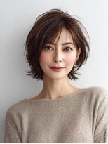 Heart's美人設計と白髪ぼかし専門店 青山表参道店 脱白髪染め/ショートヘア【ハーツ】&nbsp;白髪ぼかし脱白髪染め似合わせショートボブ40代50代60代