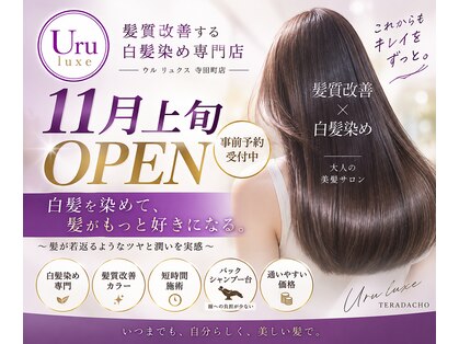 uru　髪質改善する白髪染め専門店　寺田町店【ウル】【11月上旬OPEN（予定）】の写真