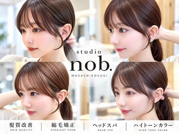 スタジオノブ(Studio nob)の写真/絶対可愛くなれる顔周りカットと小顔に見せるサイドバングで印象をチェンジ♪