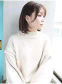 天神【BIRTH】内巻きワンカール×耳掛け前下がりボブ