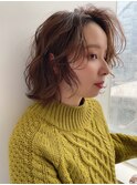 シースルーウェーブボブ