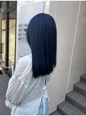 暗髪 ネイビーブルー ブルーグレージュ アッシュブラック