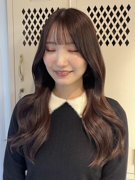 ユニ 表参道(uni) uni新野 ピンクブラウンカラー くびれヘアスタイル