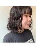 [ツネカワ]くせ毛風ニュアンスボブパーマ