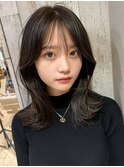 表参道アフロート張替　ミディアムヘア　シースルーバング