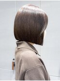 ボブショートボブ縮毛矯正ベージュグレージュ門前仲町