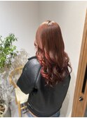 イヤリングピンクカラー/ゆるふわ巻き