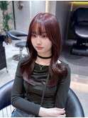 メルティカラーフェミニンロング似合わせカット韓国ブリーチなし