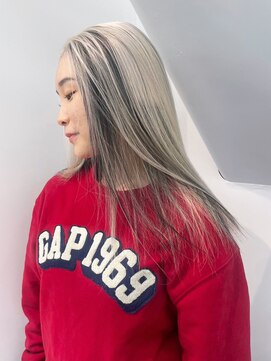 アルバム 渋谷パルコ(ALBUM) ロング美髪ホワイトブロンド韓国ヘア顔周りレイヤー_ba536441