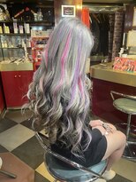 グリッツ (GLITZ) 【エフェクトブリーチ】ホワイトシルバーカラー編み込みエクステ