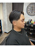 センター分け、流すスタイル