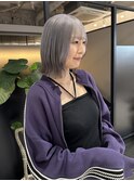 ボブ／シルバーカラー／前髪カット#シースルーバング