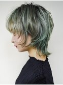 〈m44〉大人ショートハイライト髪質改善キッズカット前髪30.40代