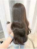 くびれヘアアプリコットオレンジ夏ヘアハイライトカラー