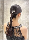 ヘアセット 結婚式ヘア 二次会ヘア お呼ばれヘア ローポニー