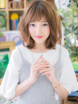 カバーヘア ブリス 戸田公園西口店(COVER HAIR bliss) 斜めバングインナーハイライトくせ毛風ミディc7戸田公園20代30代