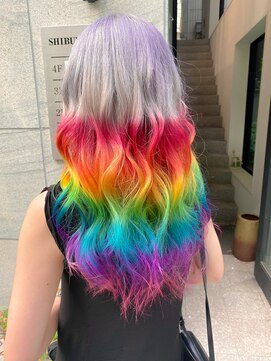 レインボーカラー/派手髪カラー/グラデーションカラー/カラー
