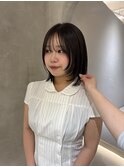 黒髪ストレートロングレイヤーミディアム髪質改善ストレートヘア