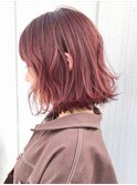 ピンクバイオレットボブ_セミウェットウェーブ_ba262963