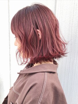 アルバム 銀座(ALBUM GINZA) ピンクバイオレットボブ_セミウェットウェーブ_ba262963