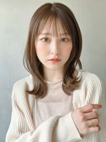 ★デジパーくびれヘア夏ハイライトカラーアプリコットオレンジ