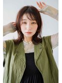 くびレイヤーエモージュ前髪モテベージュレイヤーミディ/吉祥寺