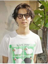 外国人風スパイラル無造作センターパートパーマ 1 【影山】