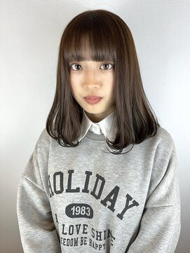 ヘアデザイン アンジェロカフェ(Hair Design Angelo cafe) ダークモカブラウン×ワンカールミディアム【20代30代40代】