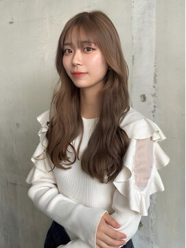 フレーム 博多店(FRAME) ミルクティーベージュ×波巻きローレイヤー顔周り【福岡/博多】