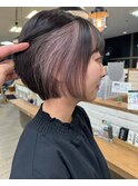 インナーカラー × ペールピンク