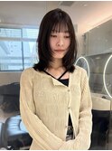 フェイスレイヤー/レイヤーカット/オリーブカラー