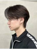 メンズセンターパートニュアンスパーマ毛流れ縮毛矯正刈り上げ