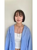 ミニウルフチェリーブラウンボブショートミルクティーベージュ