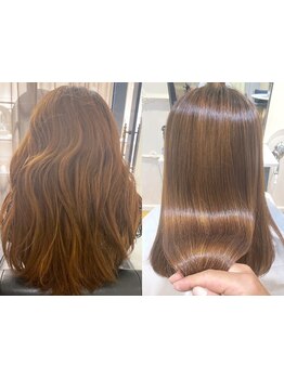 【マンツーマン施術サロン】髪年齢が若く見える♪酸性縮毛矯正/酸性ストレートで滑らかな指通りのツヤ髪に