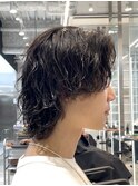 渋谷メンズボブウルフ波巻きスパイラルパーマシャドウパーマ