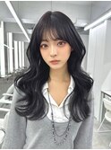韓国前髪　くびれヘア　イメチェン 美髪夏のヘアアレンジ