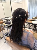 ふわふわハーフアップ/結婚式お呼ばれヘア