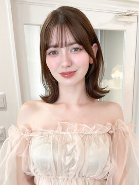 レア 表参道(L'ea) ・黒髪クラゲヘアーオリーブグレー小顔ココアベージュ