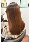 大人透明感ロング×明るい白髪染め