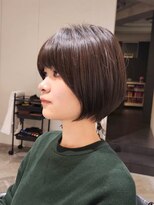 ストレータ バイ マリオ(Strata by mario)&nbsp;前髪ありピンクベージュ大人丸みクールショートボブマッシュ