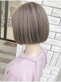 【田中智大】切りっぱなしボブ×ハイライト（ベージュ）