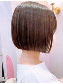 縮毛矯正でコンパクトミニボブ